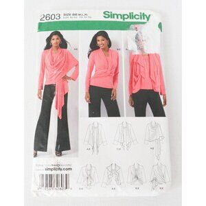 Vintage Simplicity 2603 Sewing Pattern Misses' Knit Top & Cardi-Wrap with Front